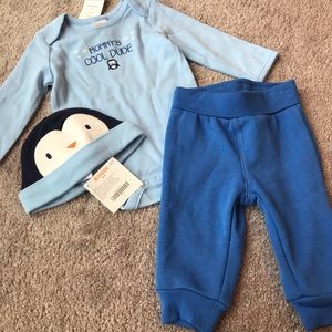 New Gymboree penguin baby boy outfit